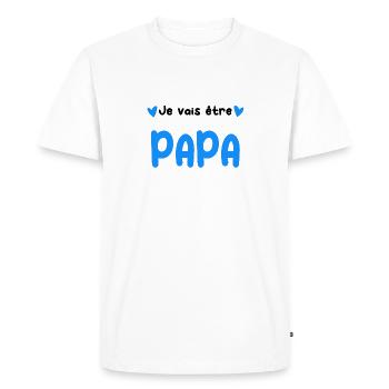 Annonce grossesse je vais être Papa - T-shirt Premium bio Homme - blanc - Devant - Nico (187cm)