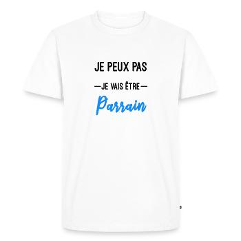 je vais être Parrain annonce grossesse - T-shirt Premium bio Homme - blanc - Devant - Nico (187cm)