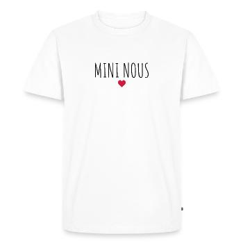 Naissance , Bébé , Papa , Maman - T-shirt Premium bio Homme - blanc - Devant - Nico (187cm)
