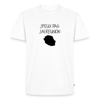 Réunion / 974 / Réunionnais / Réunionnaise - T-shirt Premium bio Homme - blanc - Devant - Nico (187cm)