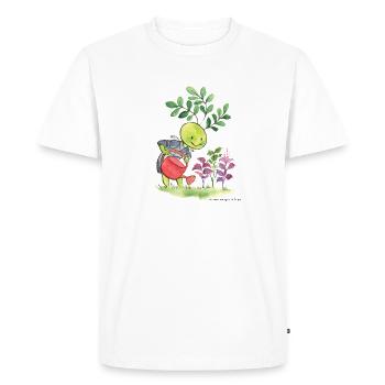Salade de pâtes aux tomates et shiso - T-shirt Premium bio Homme - blanc - Devant - Nico (187cm)