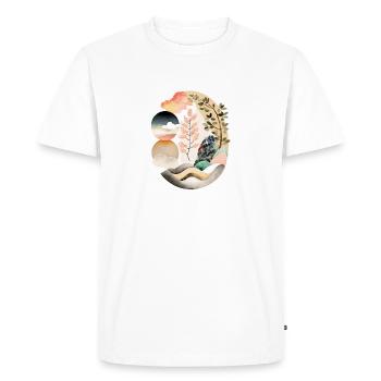 Japandi egg, round design in japandi style - Men's Premium Organic T-Shirt - white - Front - Nico (187cm)