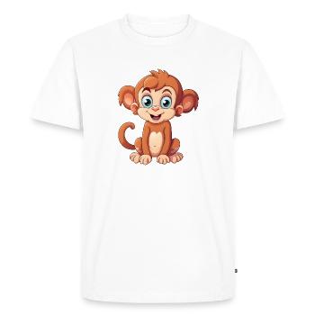 Monkey in Cartoon Style - Little Monkey V5 - Men's Premium Organic T-Shirt - white - Front - Nico (187cm)