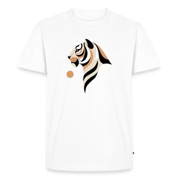 Abstract Tiger - Men's Premium Organic T-Shirt - white - Front - Nico (187cm)