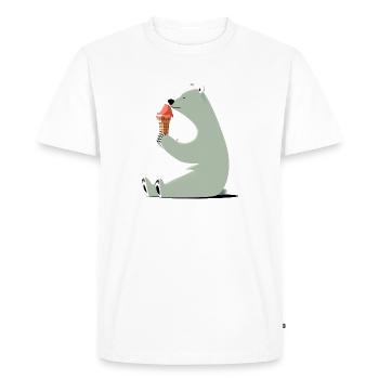 Ours polaire avec crème glacée - T-shirt Premium bio Homme - blanc - Devant - Nico (187cm)