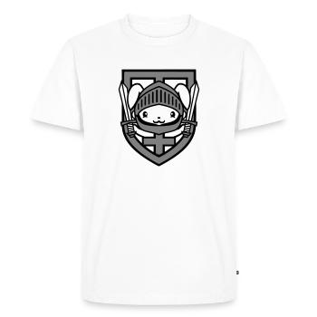 Lapin Chevalier Épée Bouclier Armure Casque Château Héros - T-shirt Premium bio Homme - blanc - Devant - Nico (187cm)