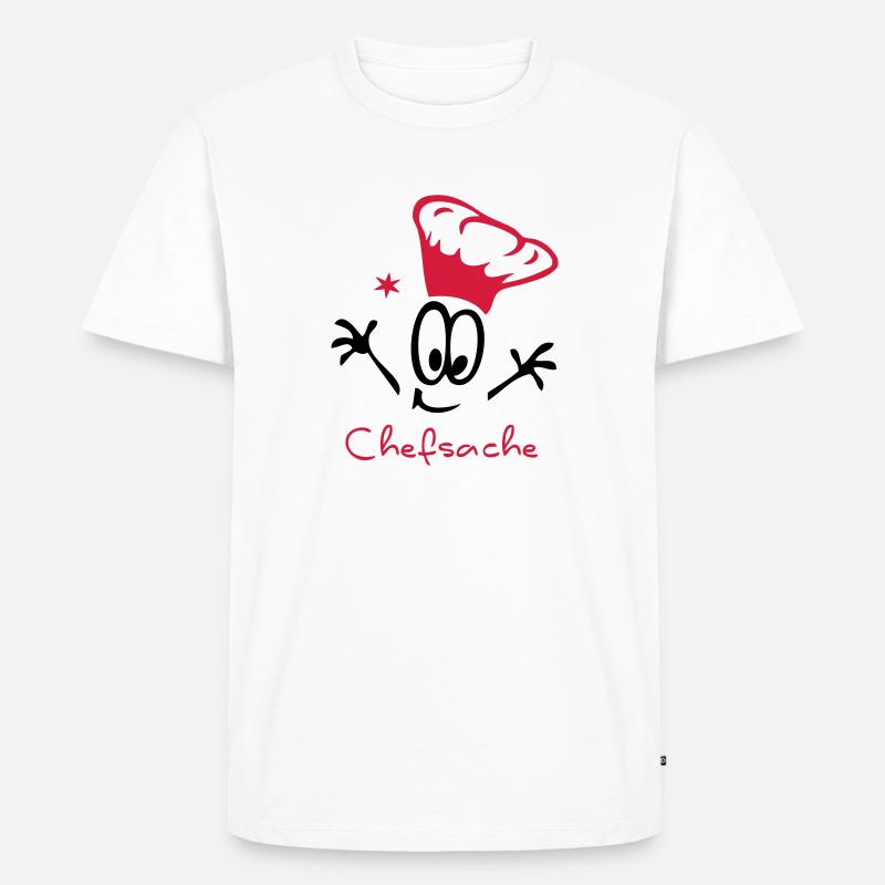 Chefkoch grillen - Männer Premium Bio T-Shirt - Weiß