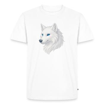 White wolf with -blue eyes - Men's Premium Organic T-Shirt - white - Front - Nico (187cm)