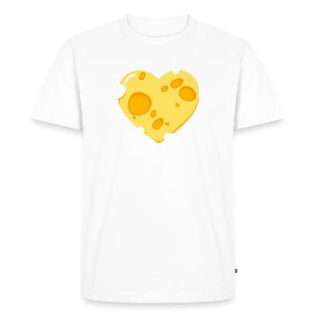 Cheese Heart - Cadeau Gouda Cheddar Pizza Pain - T-shirt Premium bio Homme - blanc - Devant - Nico (187cm)