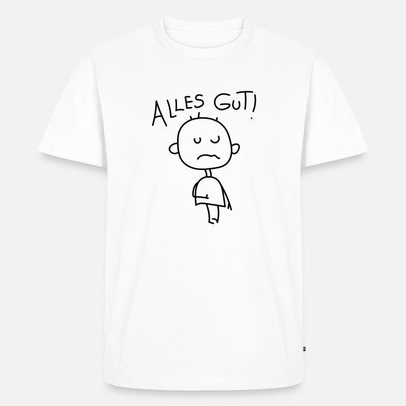 Strichmännchen Satire - Männer Premium Bio T-Shirt - Weiß