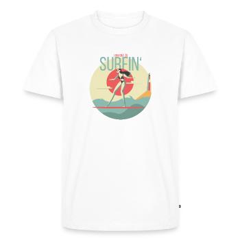 Je veux aller surfer - T-shirt Premium bio Homme - blanc - Devant - Nico (187cm)