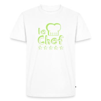 Le Chef father, husband or man master of barbecue, - Men's Premium Organic T-Shirt - white - Front - Nico (187cm)