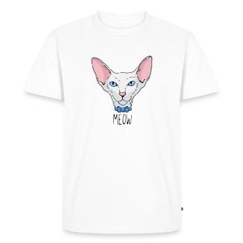 Monsieur Cat - T-shirt Premium bio Homme - blanc - Devant - Nico (187cm)