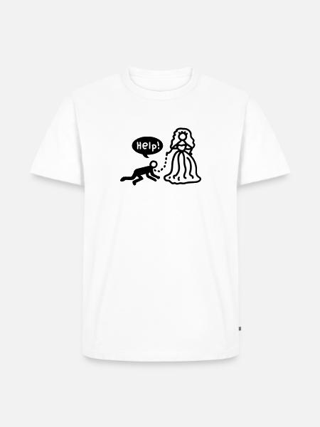 Married - help - Men's Premium Organic T-Shirt - white
