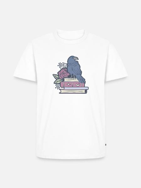 Mystischer Rabe - Männer Premium Bio T-Shirt - Weiß