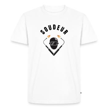 Collection Soudeur - Profession - T-shirt Premium bio Homme - blanc - Devant - Nico (187cm)