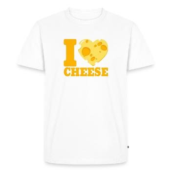 J’aime le fromage - Heart Gift Gouda Pizza Bread - T-shirt Premium bio Homme - blanc - Devant - Nico (187cm)