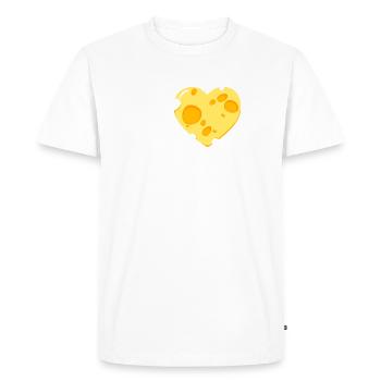I Love Cheese - Heart Gift Gouda Pizza Bread - Men's Premium Organic T-Shirt - white - Front - Nico (187cm)