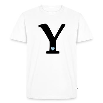 Lettre Y Lettre initiale - T-shirt Premium bio Homme - blanc - Devant - Nico (187cm)