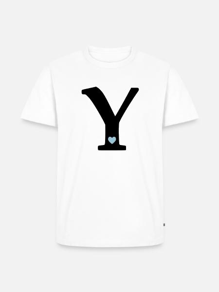 Letter Y Initial Letter - Men's Premium Organic T-Shirt - white