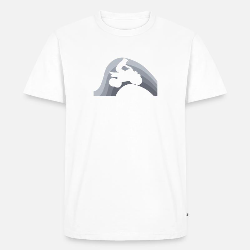 Quad Stunt - Männer Premium Bio T-Shirt - Weiß