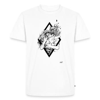 Water and Fire - T-shirt Premium bio Homme - blanc - Devant - Nico (187cm)
