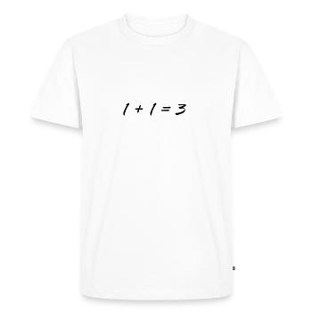 1 plus 1 equals 3 - Men's Premium Organic T-Shirt - white - Front - Nico (187cm)