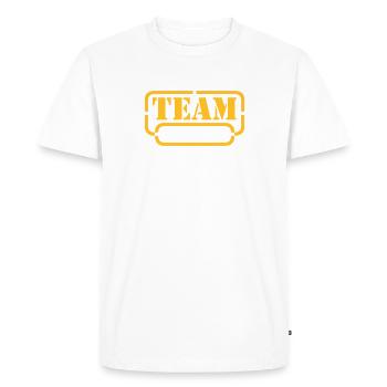name your team - T-shirt Premium bio Homme - blanc - Devant - Nico (187cm)
