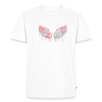 angelwings,wings,watercolor,red,angel wings - Men's Premium Organic T-Shirt - white - Front - Nico (187cm)