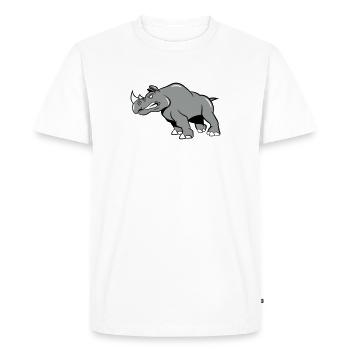 Rhino attaquant agressivement - T-shirt Premium bio Homme - blanc - Devant - Nico (187cm)