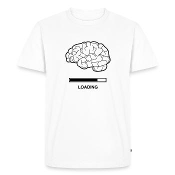 Brain Loading - Männer Premium Bio T-Shirt - Weiß - Vorne - Nico (187cm)