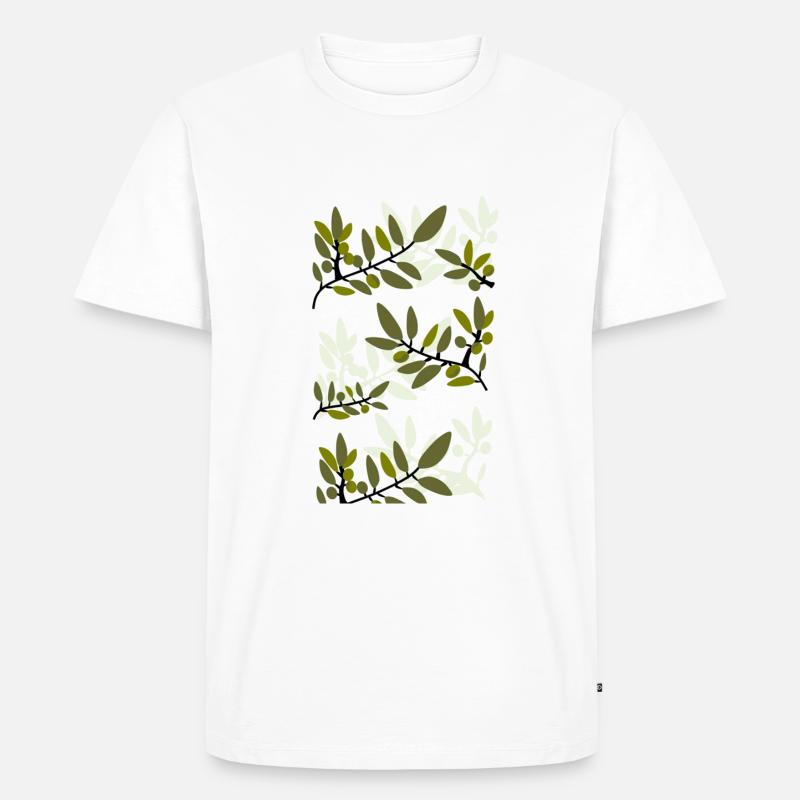 Ulivo Pattern - Männer Premium Bio T-Shirt - Weiß