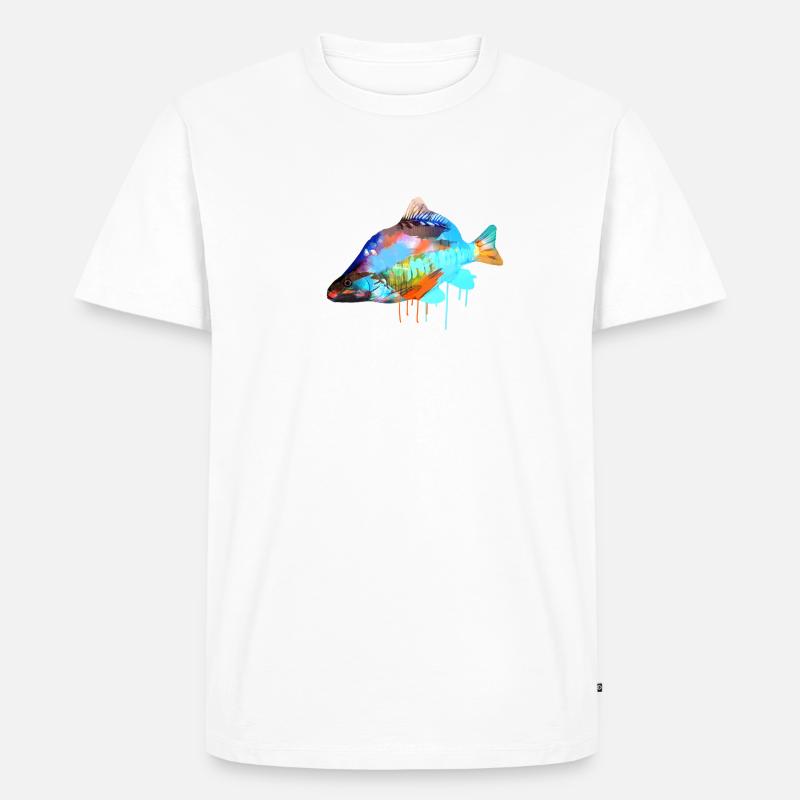 karpfen,bunt,graffiti,malerei,fisch - Männer Premium Bio T-Shirt - Weiß