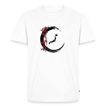 Japon Cercle Zen Noir Kanji Bonne Année - T-shirt Premium bio Homme - blanc - Devant - Nico (187cm)