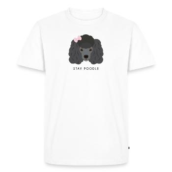 caniche noir - T-shirt Premium bio Homme - blanc - Devant - Nico (187cm)