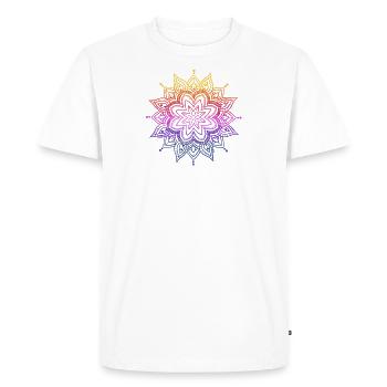 Rainbow Mandala - Men's Premium Organic T-Shirt - white - Front - Nico (187cm)