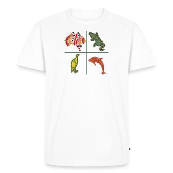 Aboriginal Australian Art des points Animaux - T-shirt Premium bio Homme - blanc - Devant - Nico (187cm)