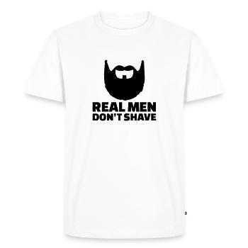 Real men don't shave - Men's Premium Organic T-Shirt - white - Front - Nico (187cm)