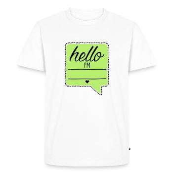 Hello I'm - your name - your text - baby - - Men's Premium Organic T-Shirt - white - Front - Nico (187cm)
