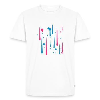 gouttes de pluie graffiti spray cool tenir noir - T-shirt Premium bio Homme - blanc - Devant - Nico (187cm)