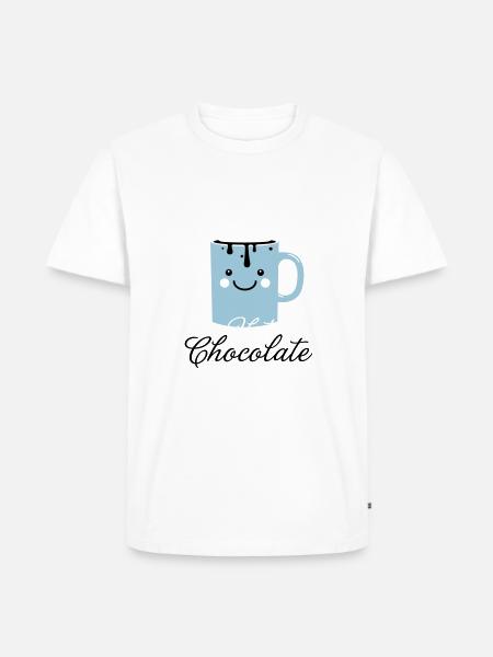 Funny cute mug with i love hot chocolate with - Men's Premium Organic T-Shirt - 