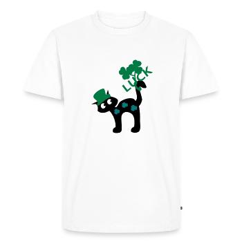 Jour la chance de minou de St.Patty l ' - T-shirt Premium bio Homme - blanc - Devant - Nico (187cm)