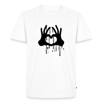 gouttes graffiti spray couleur 2 haende couple équipe ha - T-shirt Premium bio Homme - blanc - Devant - Nico (187cm)