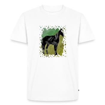 Cheval - T-shirt Premium bio Homme - blanc - Devant - Nico (187cm)