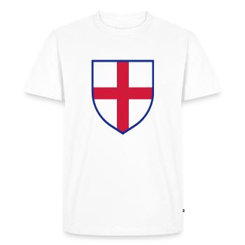 Drapeau de l’Angleterre, Bouclier de la Croix de Saint-Georges - T-shirt Premium bio Homme - blanc - Devant - Nico (187cm)