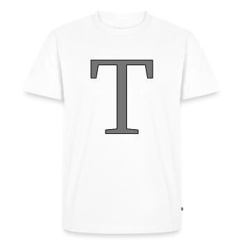 Lettre T Lettre initiale - T-shirt Premium bio Homme - blanc - Devant - Nico (187cm)