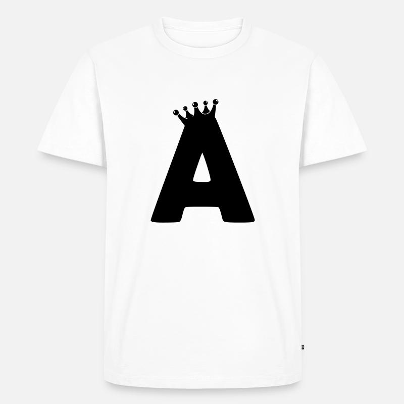 Buchstabe A Krone - Männer Premium Bio T-Shirt - Weiß