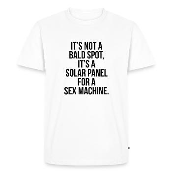 PAS UNE TACHE CHAUVE, MAIS UN PANNEAU SOLAIRE - T-shirt Premium bio Homme - blanc - Devant - Nico (187cm)