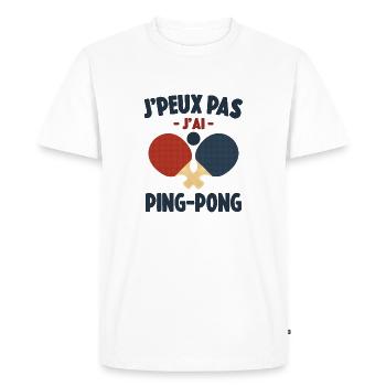 Je Peux Pas J'ai Ping-Pong Cadeau - T-shirt Premium bio Homme - blanc - Devant - Nico (187cm)