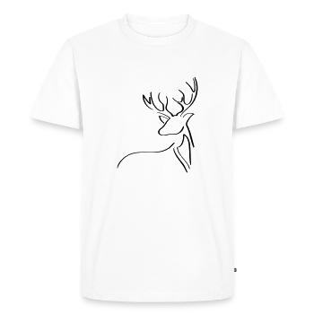 Elk Line Art - Minimaliste - T-shirt Premium bio Homme - blanc - Devant - Nico (187cm)
